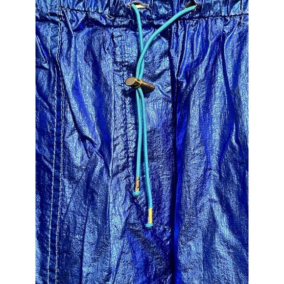 Forte Forte Italy Shiny Pants Jogger Lounge •Women 0/XS• Metallic Blue Parachute - Picture 7 of 14